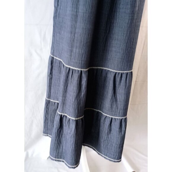 Max Studio Sleeveless Split Maxi Dress Indigo Blue Women’s L NWOT Retail $178 - Picture 7 of 10